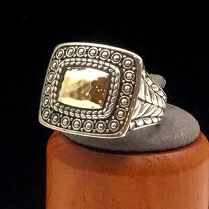 JAI 14K Yellow Gold And Sterling Silver Ring 15.9 Grams Size 9